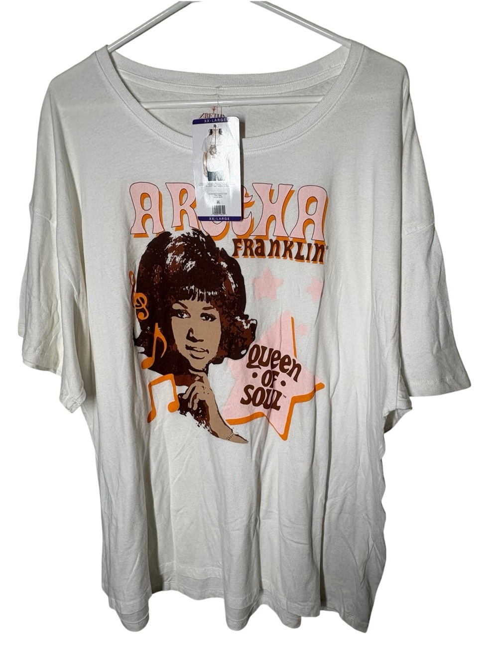 {NWT} Women's ARETHA FRANKLIN Graphic Tee XXL White